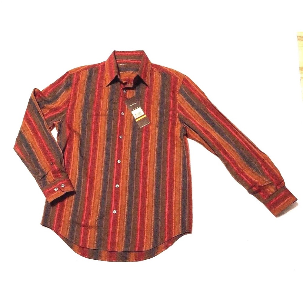 Perry Ellis button down shirt stripe multicolored - Picture 2 of 8